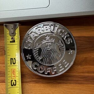Starbucks Silver-tone Round Logo Emblem